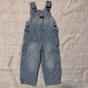 Vintage OshKosh B’Gosh Blue & White Pinstripe Overalls | Size 2T | Made in USA
